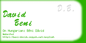 david beni business card