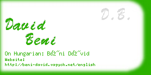 david beni business card